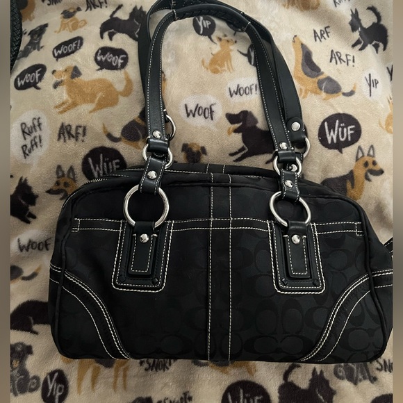 COACH  EUC Black 2 Handle Handbag Purse - Picture 2 of 13